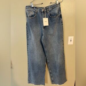 KHY Womens Wide Leg Baggy  Blue Jeans Size 27 NWT